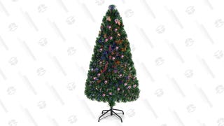 Costway 5Ft Pre-Lit Fiber Optic PVC Christmas Tree