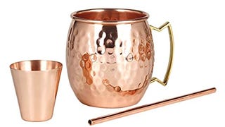Premium Moscow Mule Copper Unlined Mug, 100% Pure Solid...