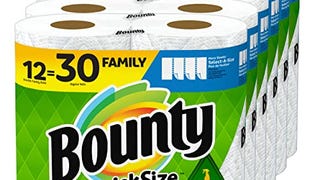 Bounty Quick-Size Paper Towels, White, 12 Family Rolls...