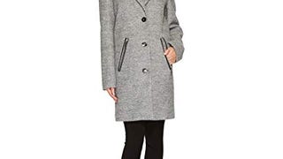 Calvin Klein Women's Wool Boucle Coat with PU Trim, Light...