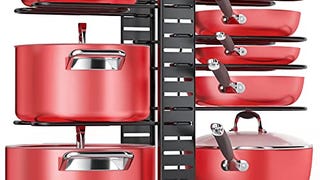 MUDEELA Pots and Pans Organizer for Cabinet 8-Tier Pan...
