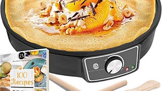 Crepe Maker Machine (Easy to Use), Pancake Griddle – Nonstick...