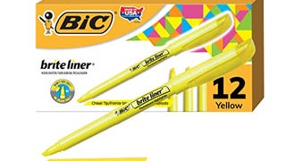 BIC Brite Liner Highlighters, Chisel Tip, Yellow Highlighters,...