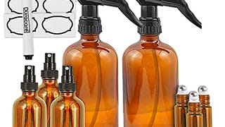 Duracare Amber Glass Spray Bottles 2 (16oz) Trigger Sprayers...