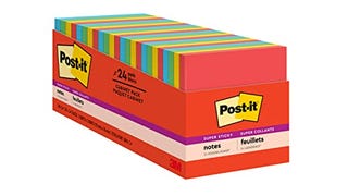 Post-it Super Sticky Notes, 3x3 in, 24 Pads, 2X the Sticking...