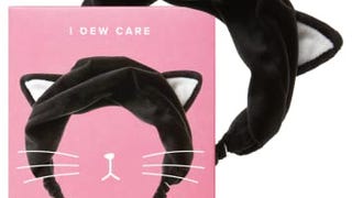 I Dew Care Face Wash Headband - Black Cat | Spa, Soft, Cute...