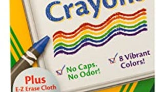 Crayola Washable Dry Erase Crayons (8ct), Includes Eraser...