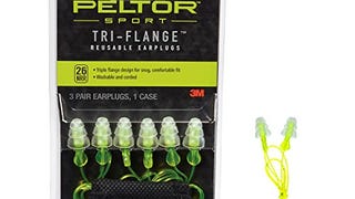 Peltor Sport Tri-Flange Corded Reusable Earplugs, 3-Pair...