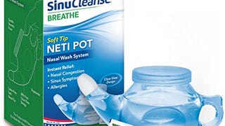 SinuCleanse Soft Tip Neti-Pot Nasal Wash Irrigation System...
