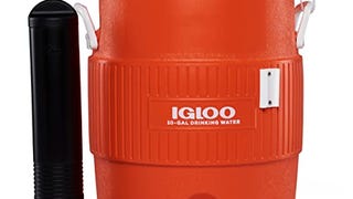 Igloo 10 Gallon Seat Top Water Jug With Cup Dispenser , Orange/...