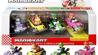 Hot Wheels Mario Kart Vehicle 4-Pack, Set of 4 Fan-Favorite...