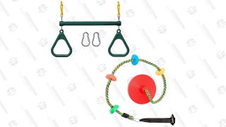 Jungle Gym Kingdom Trapeze and Red Disc Swing Bundle