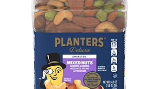 PLANTERS Unsalted Premium Nuts 34.5 oz Resealable Container-...