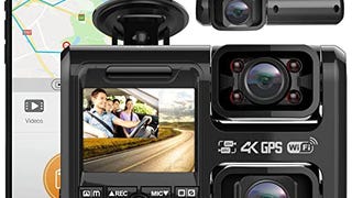 PRUVEEO 2K + 2K Dual Dash Cam Built-in GPS and WiFi Front...
