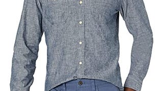 Goodthreads Men's Standard-Fit Long-Sleeve Chambray Shirt,...