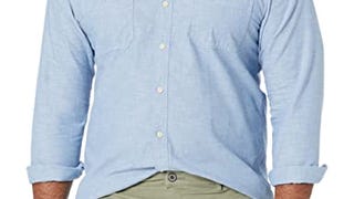 Goodthreads Men's Slim-Fit Long-Sleeve Chambray Shirt, Blue,...