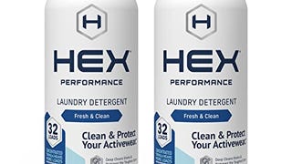HEX Performance Laundry Detergent, Fresh & Clean, 64 Loads...