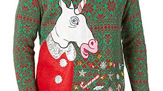 Blizzard Bay Men's Unicorn Vomit Sweater, Green,