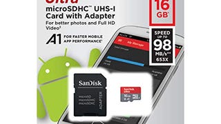 SanDisk 16GB Ultra microSDHC UHS-I Memory Card with Adapter...