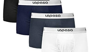 LAPASA Men's Boxer Briefs Cotton Stretch Bulge Pouch Trunk...