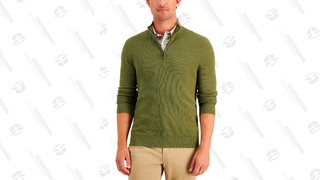 Men's Textured Quarter Zip Sweater