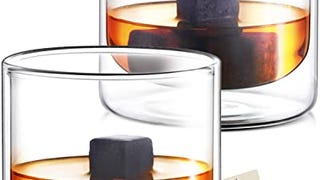 9 oz Whiskey Glasses - Set of 2 - Double Wall Bourbon Rock...