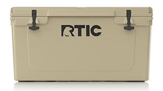 RTIC Hard Cooler 65 qt, Tan, Ice Chest with Heavy Duty...