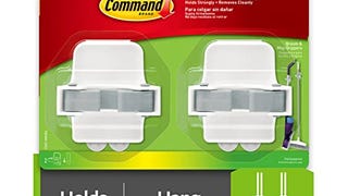 Command Broom and Mop Grippers Wall Hook, Damage Free Hanging...