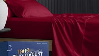 TEXAS LINEN CO. Cotton Bed Sheets (Queen, 1000 Thread Count)...