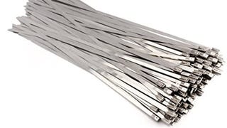 Vktech 100pcs Stainless Steel Exhaust Wrap Coated Locking...