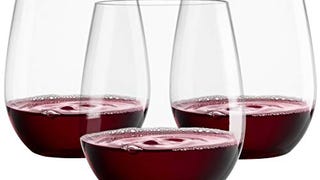 20oz Plastic Wine Glasses Set of 12 | Stemless Wine Cups...