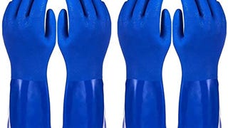 2 Pairs Rubber Household Cleaning Gloves for Kitchen Dishwashing,...