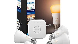 Philips Hue White Ambiance Smart Bulb Starter Kit (4 A19...