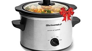 Elite Gourmet Glas Slow Cooker with Adjustable Temp, Entrees,...