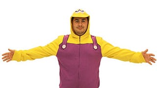 Nintendo Men's Wario Adult Costume Hoodie, Purple/Yellow,...
