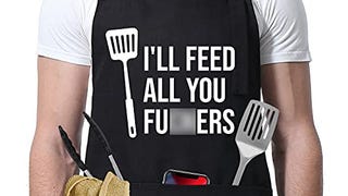 Miracu Funny Aprons for Men, Women - I'll Feed All You...