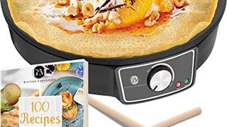 Crepe Maker Machine, Pancake Griddle – Nonstick 12” Electric...