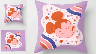 "Mickey Mouse Galaxy" by Jenny Chang-Rodriguez Throw Pillow