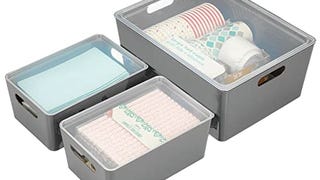 mDesign Plastic Stackable Home Storage Organizer Boxes...