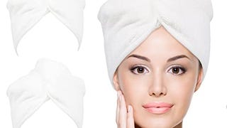 YoulerTex Microfiber Hair Towel Wrap for Women, 2 Pack...