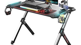 EUREKA ERGONOMIC Gaming Desk with RGB Lighting Gaming Table...