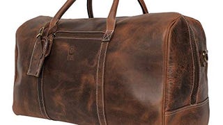 Handmade Leather Carry On Bag - Airplane Underseat Travel...