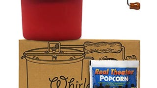 Original Whirley-Pop Popcorn Popper Kit - Metal Gear - Red...