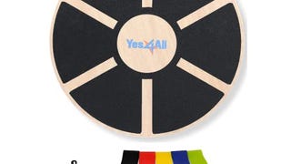 Yes4All Combo Wooden Wobble Balance Board & Loop Resistance...
