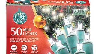 Holiday Spirit Christmas Lights, 50 LED Christmas String...