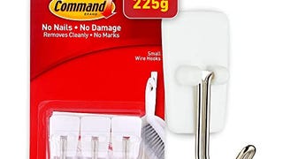 Command Small Wire Hooks, White, 3-Hooks, 4-Strips, Organize...