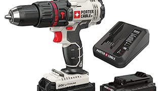 PORTER-CABLE 20V MAX Hammer Drill Kit, Compact, Cordless...