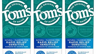 Tom's of Maine Fluoride-Free Rapid Relief Sensitive Toothpaste,...