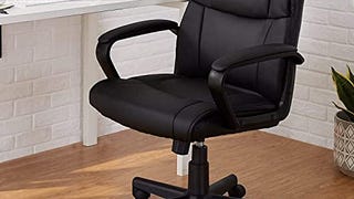 Amazon Basics Padded Office Desk Chair with Armrests, Adjustable...