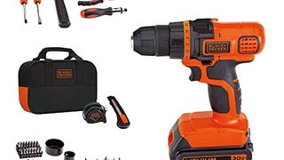 BLACK+DECKER 20V Max Drill & Home Tool Kit, 68 Piece (LDX120PK)...